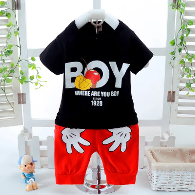 Summer new short sleeve boy suit