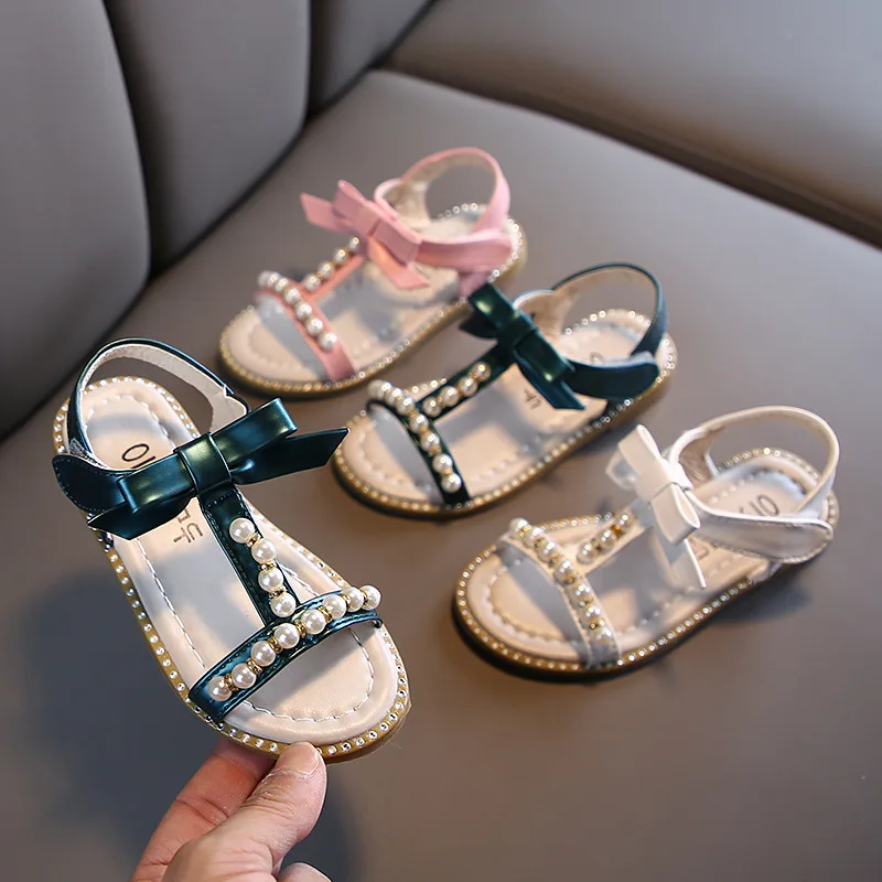 Girls' Summer New Princess Pearl Sandals