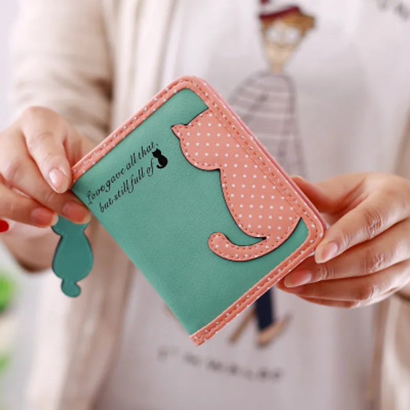 New style cartoon short wallet female Korean version lovely girl child vertical zipper position