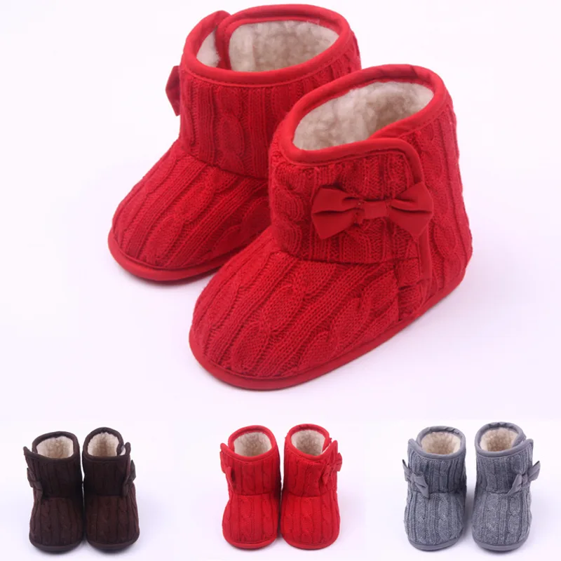 Manufacturers selling Wool Knitted Winter new bow shoes baby toddler shoes boots 1646