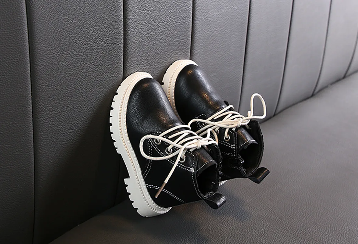 Leather short boots for boys