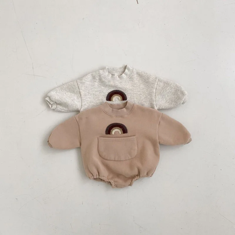 Autumn New Baby Rainbow Print Jumpsuit Romper