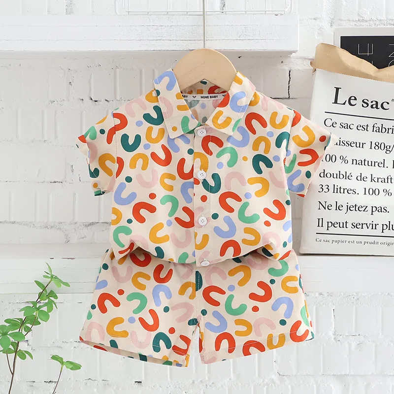 Boy Summer Clothing Shirt And Shorts Suit