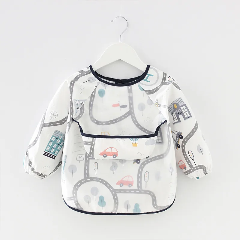 Infant Child Waterproof Bib Long Sleeve Infant Baby Overclothes Infants Polyester Taffeta Full Body Waterproof