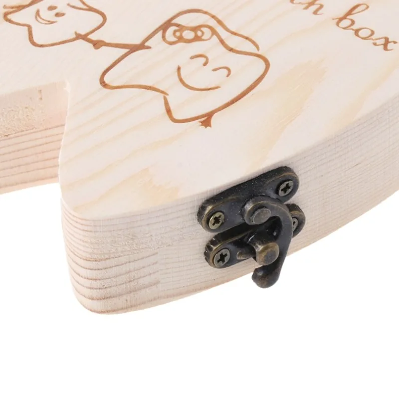 Wooden Baby Tooth Box Organizer Deciduous Teeth Storage