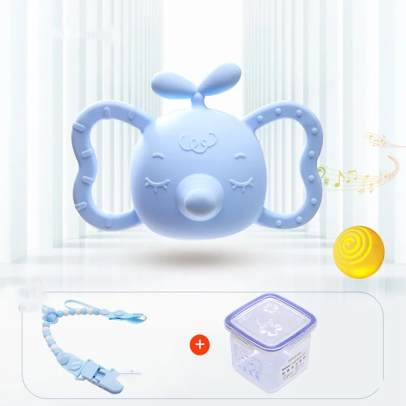 Elephant Bud Baby Silicone Teether Rattle Teeth
