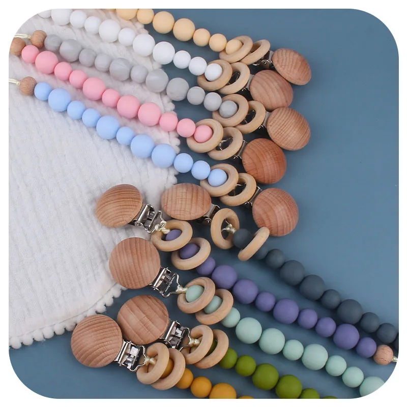 Baby Products Soothing Beech Wood Clip Pacifier Chain