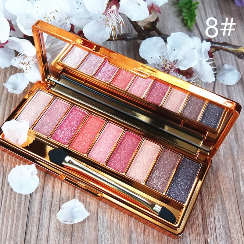 9-color Eyeshadow Palette Gold Pearlescent Earth Color Does Not Bloom