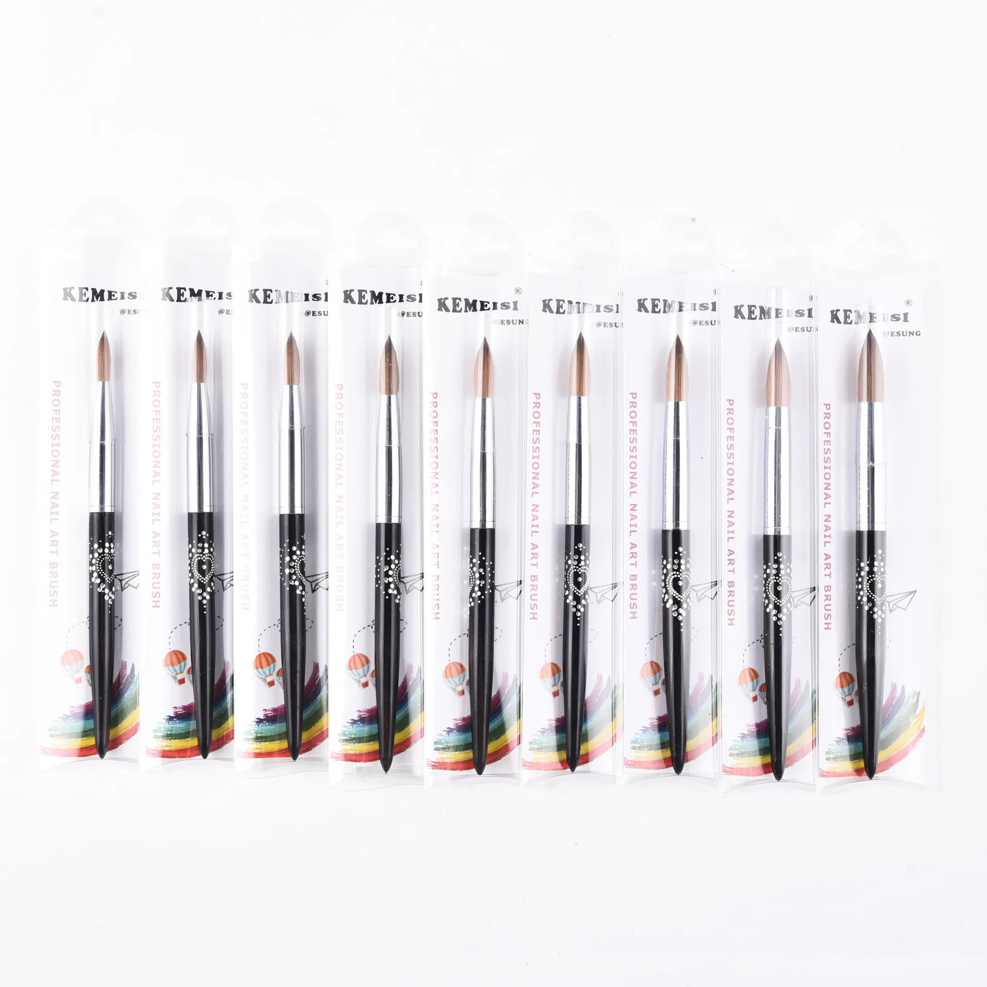 Multi-Specification Mink Hair Manicure Brush Flat Head Nail Polish Glue Painted Phototherapy Pen