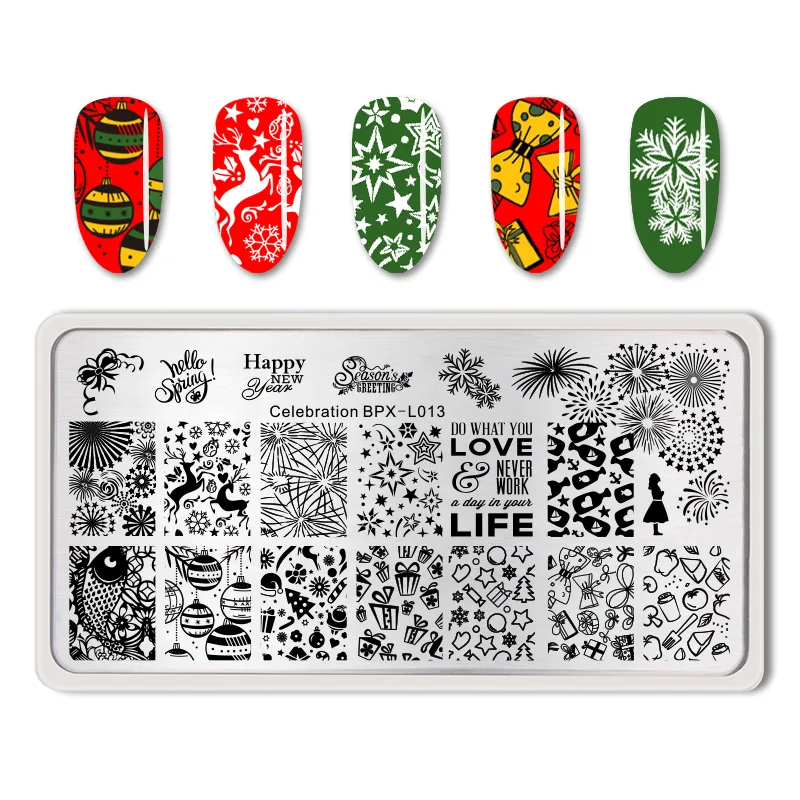 Winter snowflake theme nail art printing template