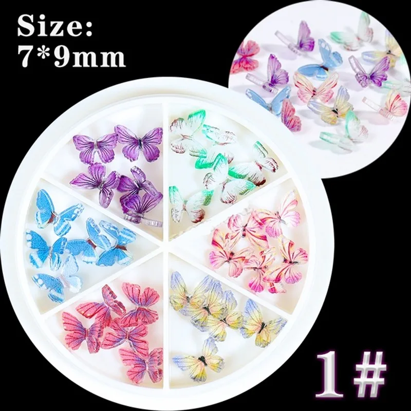 Heat Shrinkable Film Finished Small Butterfly Nail Decoration