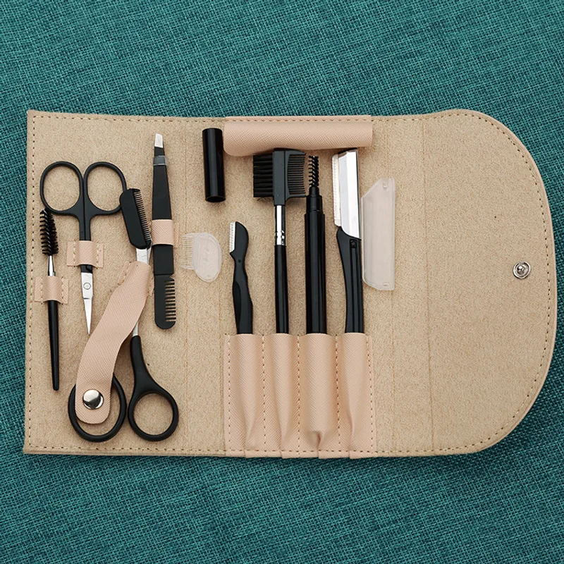 8-piece Set Of Beauty Tools Eyebrow Scraper And Eyebrow Clip