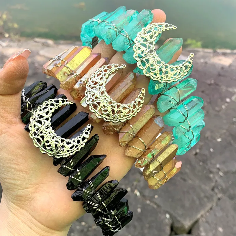 Natural Crystal Rainbow Crown Hair Band
