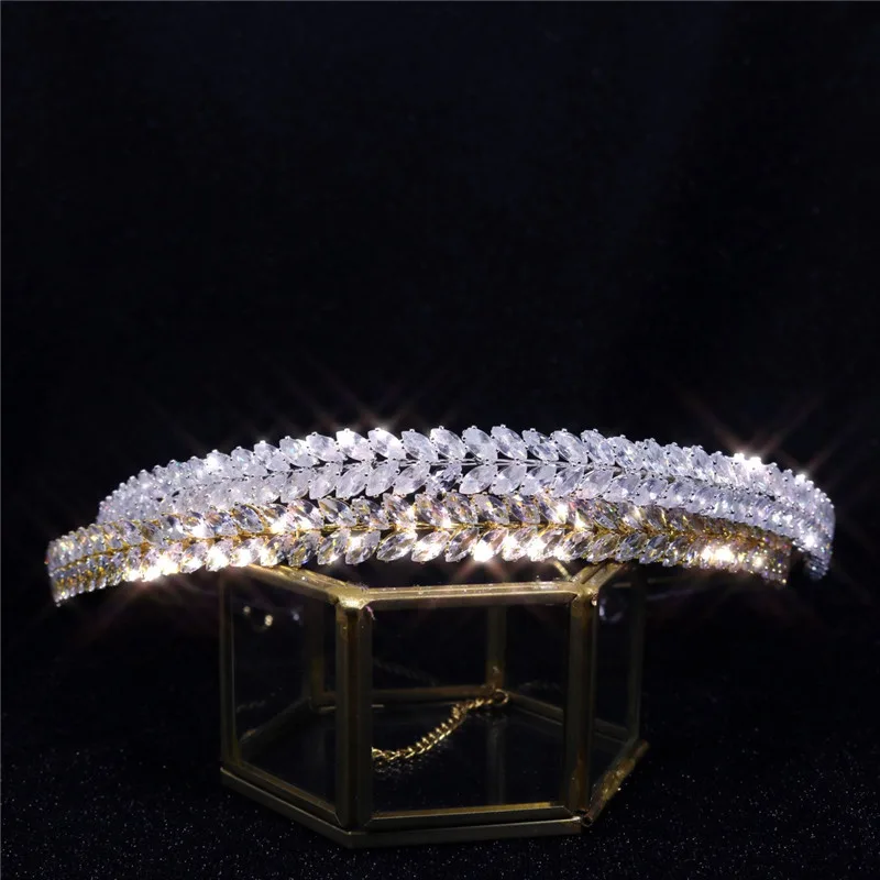 Baroque Rhinestone Bride Crown Crystal Hair Band