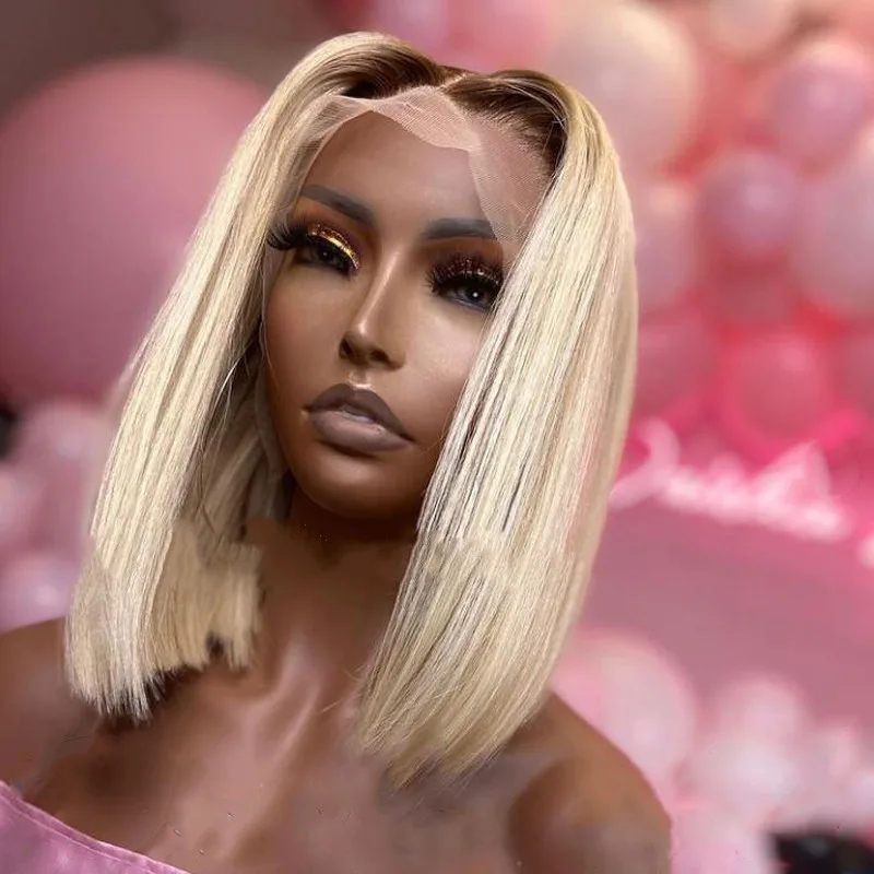 Wig Female Short Hair European And American Bobo Head Mid-shoulder Short Straight Hair Headgear