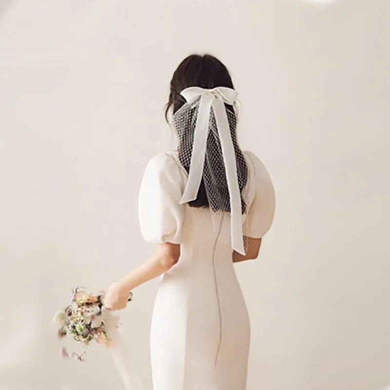 Ladies Fashion Ribbon Bridal Veil Short