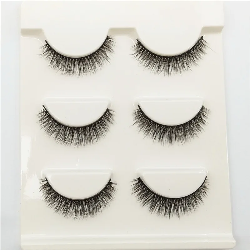 False Eyelashes Natural Tail Extension 3D Simulation Three Pairs