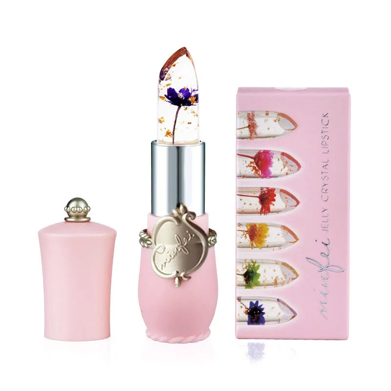 Minfei transparent gold foil temperature change flowers jelly change lipstick