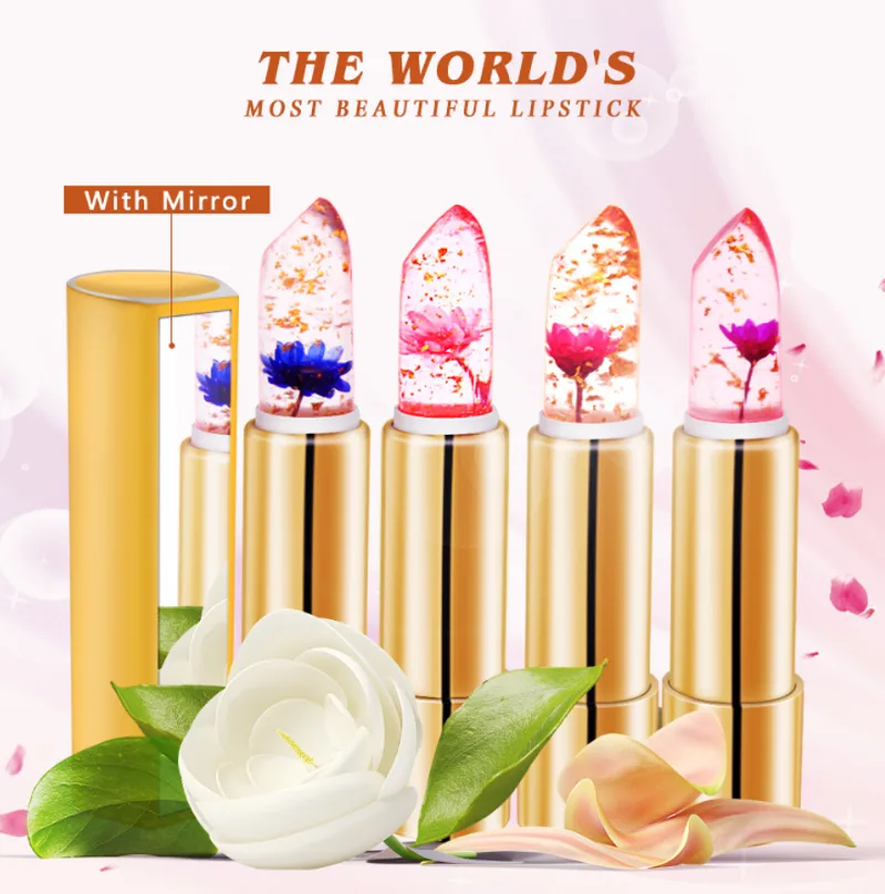 Cross-border Explosion for Moisturizing, Moisturizing and Colouring Lipstick Moisturized by Milome Flowers Temperature-changing Jelly Lipstick Transparent Jelly