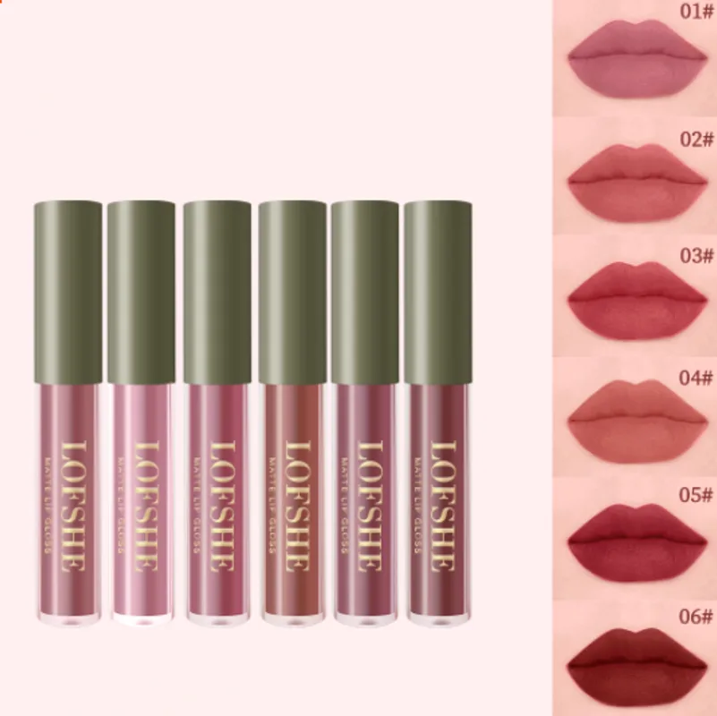 6 Colors Nonstick Cup Earth Matte Lipstick Glaze