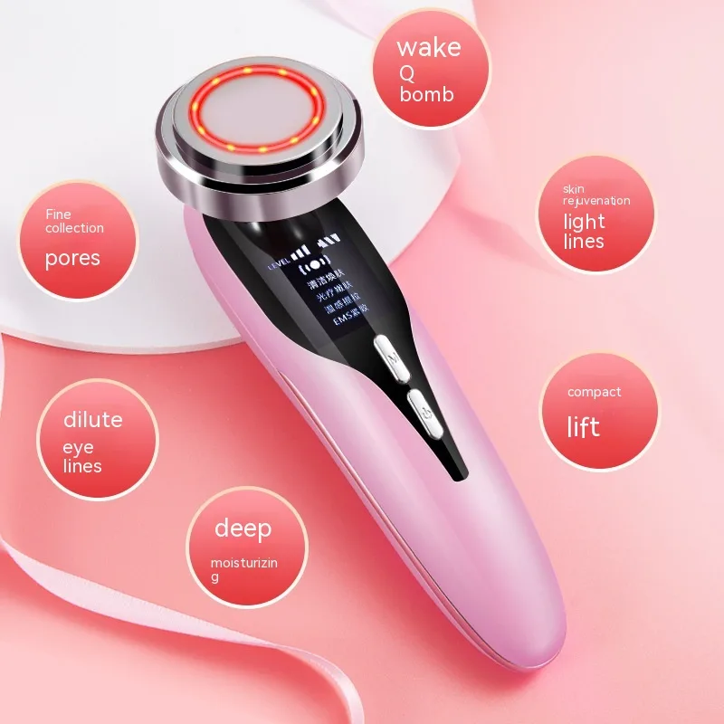 Red Blu-ray Cosmetic Instrument Massage Inductive Therapeutical Instrument