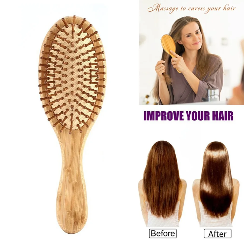 Bamboo Cushion Massage Comb Carbonized Bamboo Comb