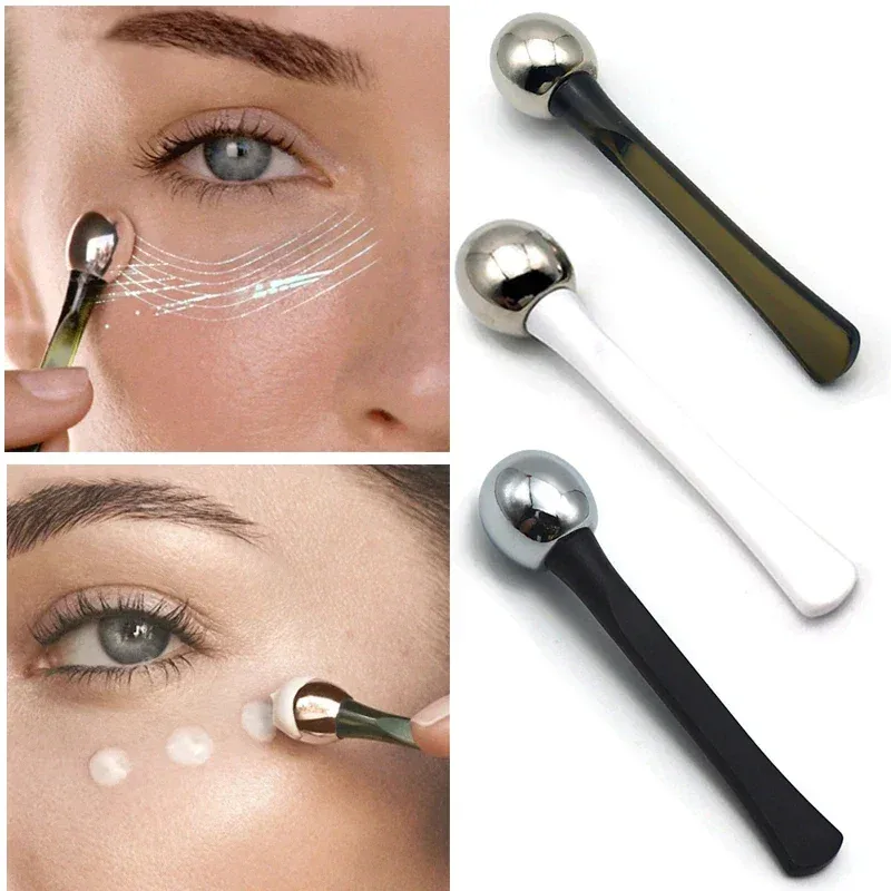 2pc Eye Roller Eye Cream Applicator Cosmetic Spatula Anti Wrinkle Facial Spoon Gold Alloy Face Thin Skin Care Tool Eye Care Wrinkle Remove Dark Circles