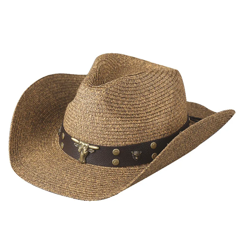 Summer Fashion Big Eaves Youth Jazz Straw Hat Folding Sunscreen Topper