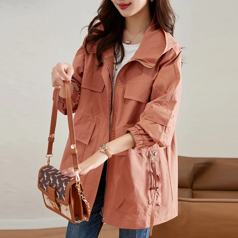 Women's Mid-length Western Style Youthful-looking Trench Coat