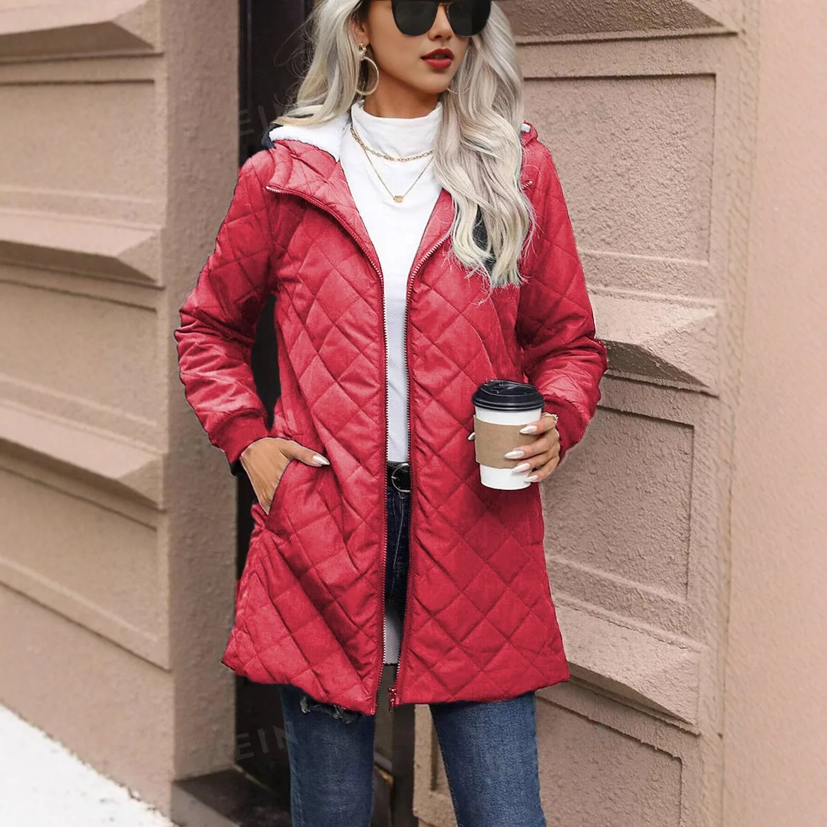 New Hooded Fleece Padded Coat Women