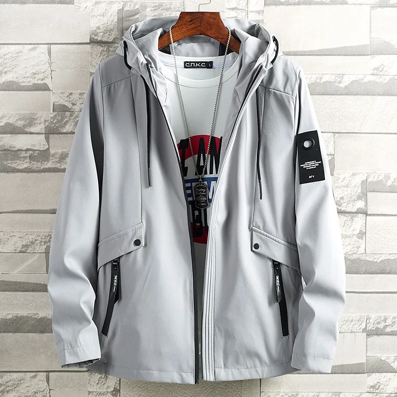 Spring And Autumn Fattening Plus Size Hooded Windbreaker