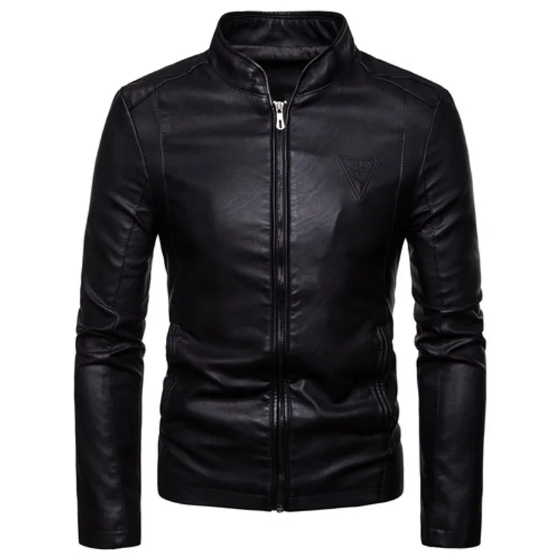 Large Size English PU Leather Jacket Jacket