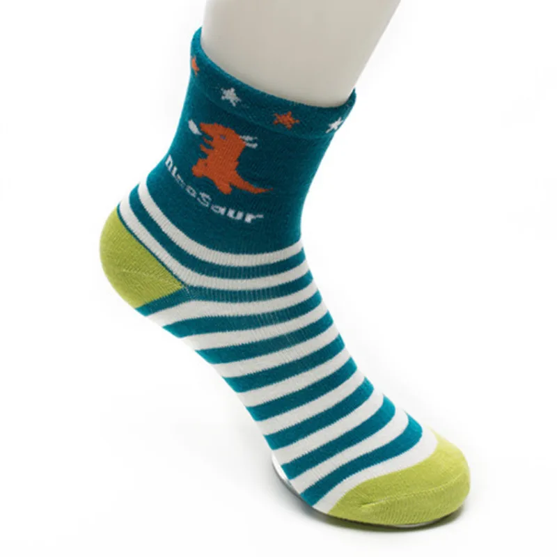 Boy Big Medium And Small Children's Socks Dinosaur