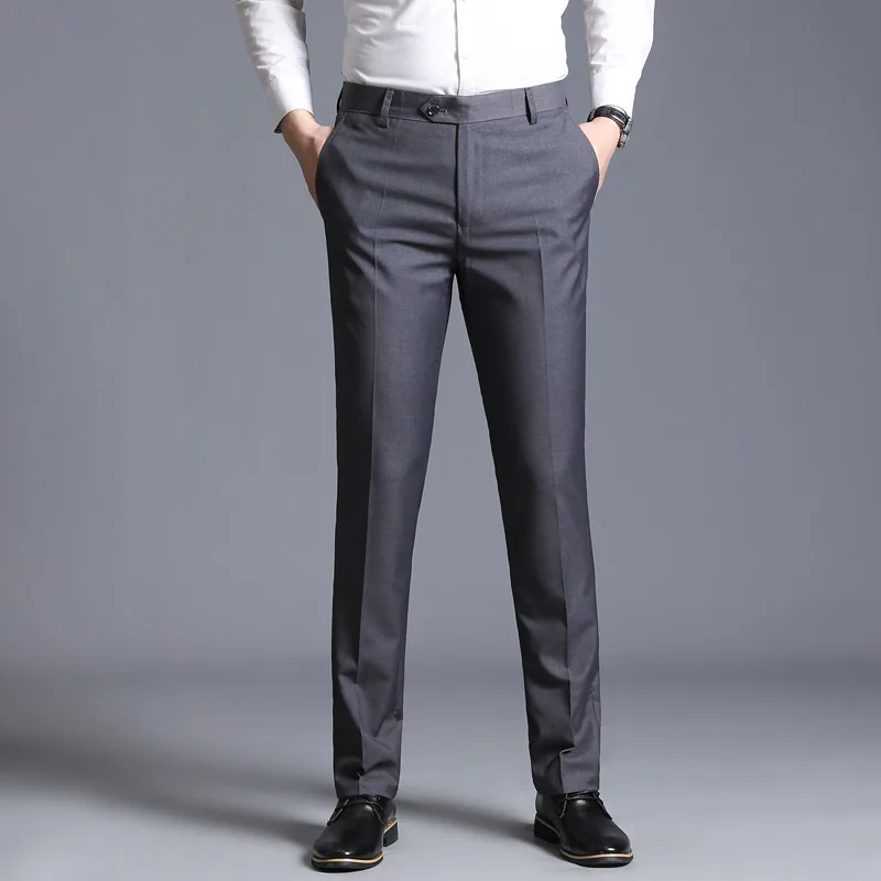 Korean Business Casual Straight-Leg Suit Trousers