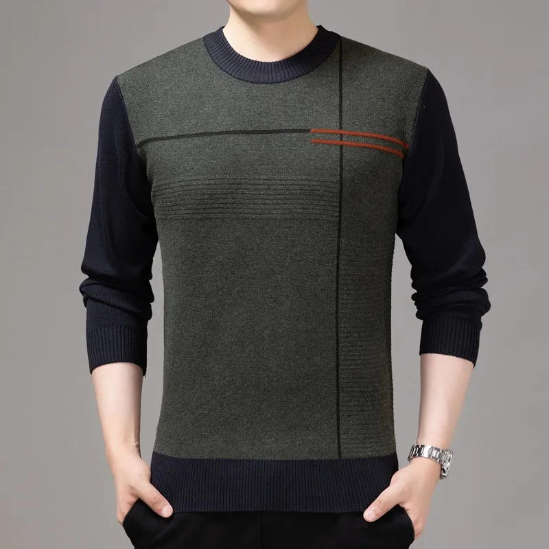 Crew Neck Pullover Men's Sweater Loose Dad