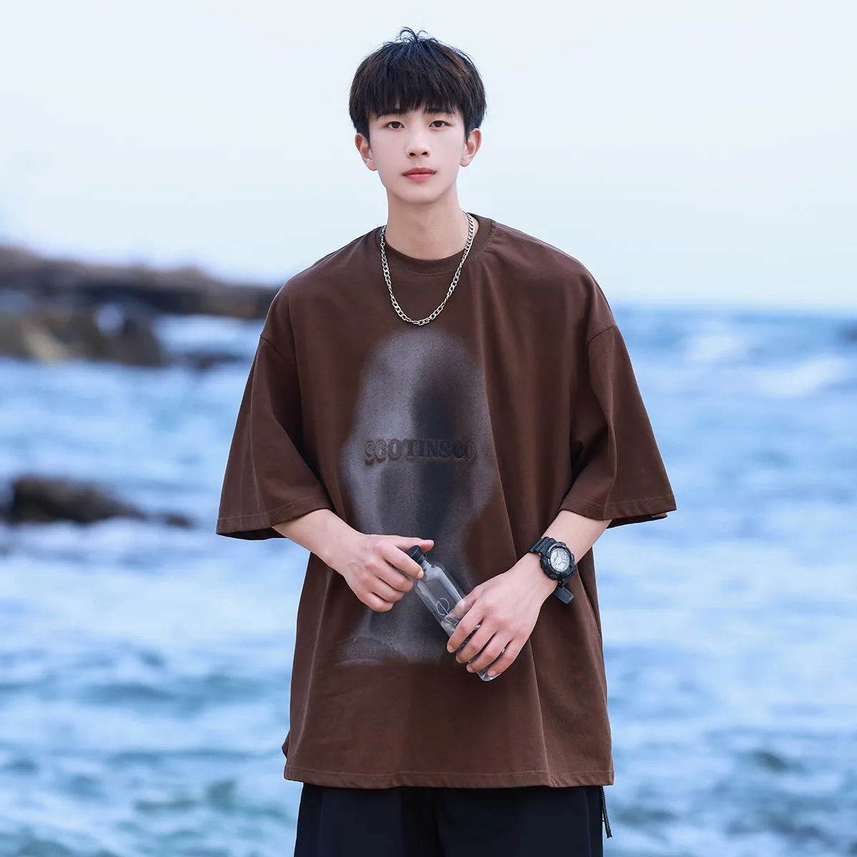 Men's Fashion Casual Loose Print T-shirt