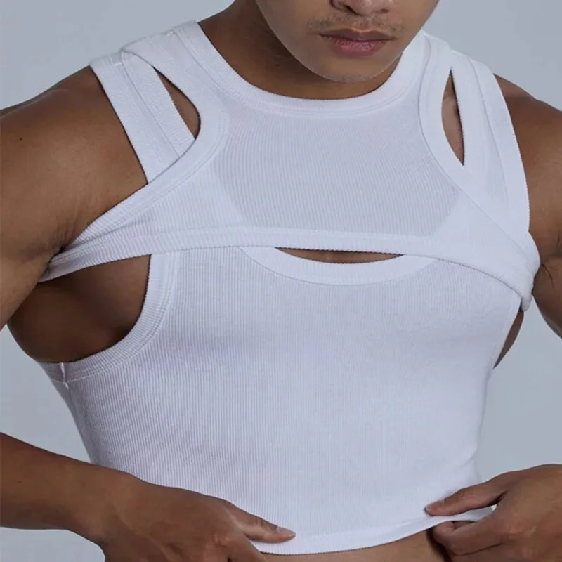 Irregular Sling Vest Male Two-piece Suit