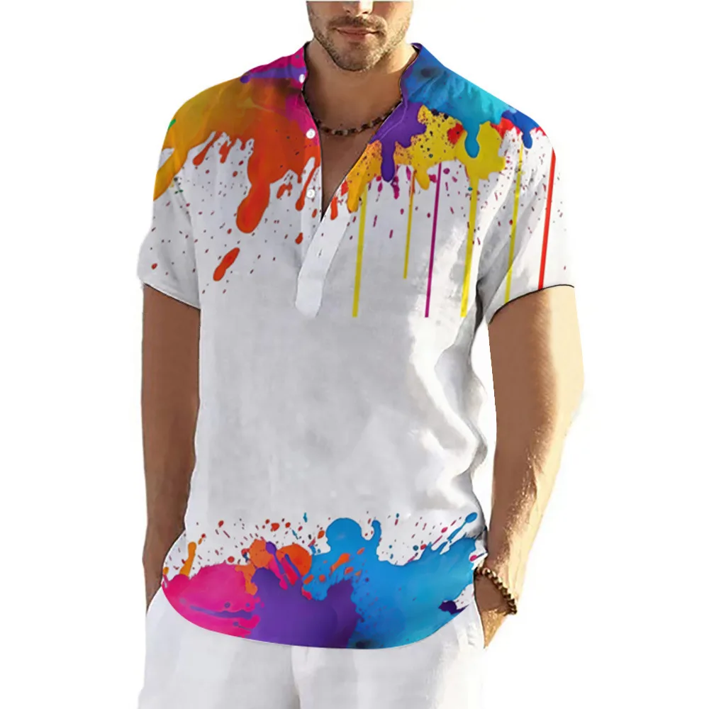 Fashion Summer Graffiti 3D Printing Shirt Men
