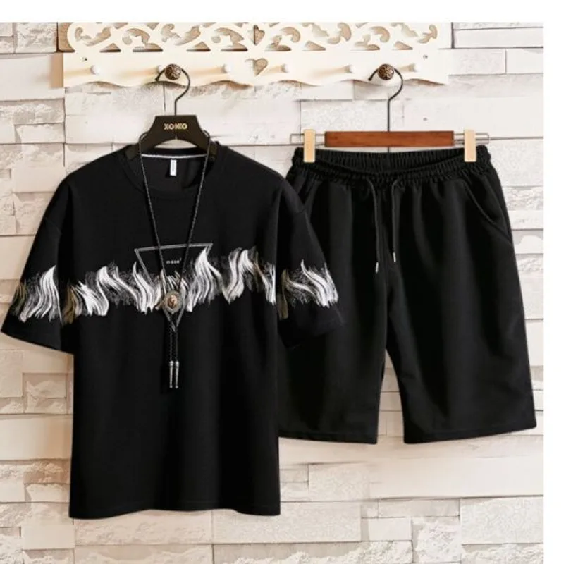 Sports Casual Suit Men's Short-sleeved Shorts Trendy Loose Casual Sports Suit