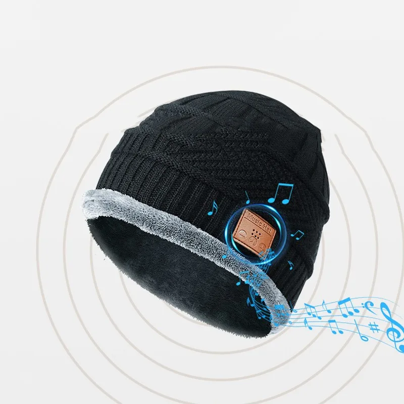 Plush Warm Bluetooth Music Bib Hat Two-piece Set