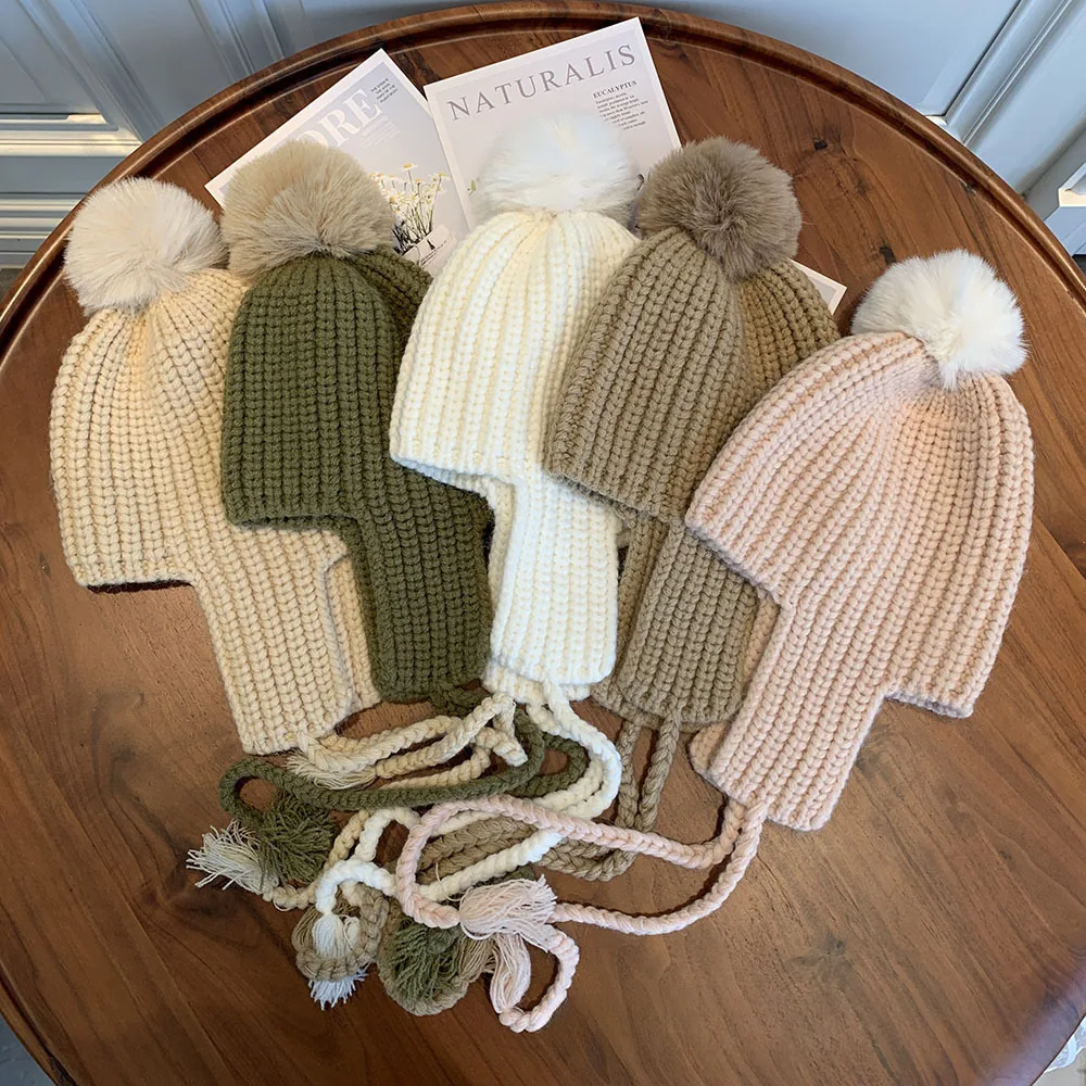 Warm Korean Style Ear Protection Parent-child Flying Baby Wool Men's And Women's Hats