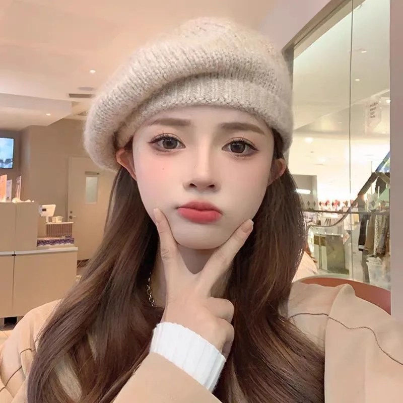 Sweet Beauty Face Little Wild Net Red Big Head Circumference Woolen Cap