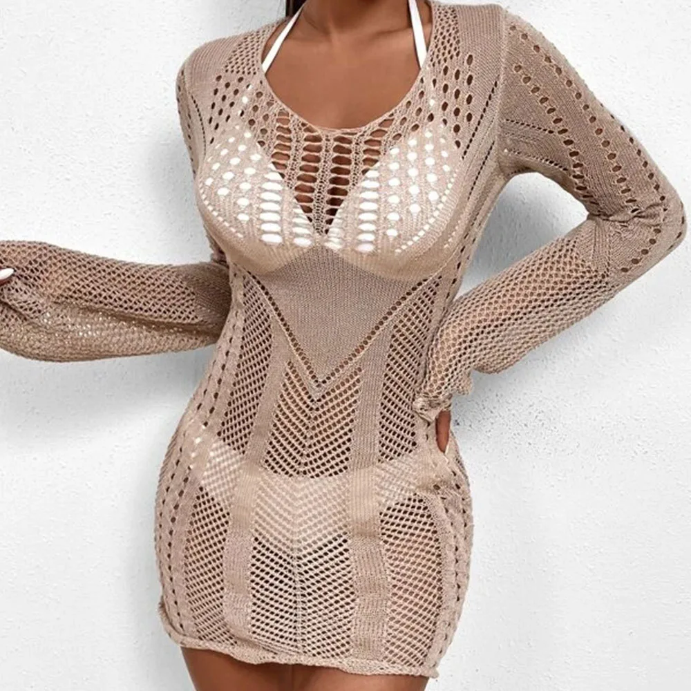Fashion Hollowed Out Knitted Beach Smock