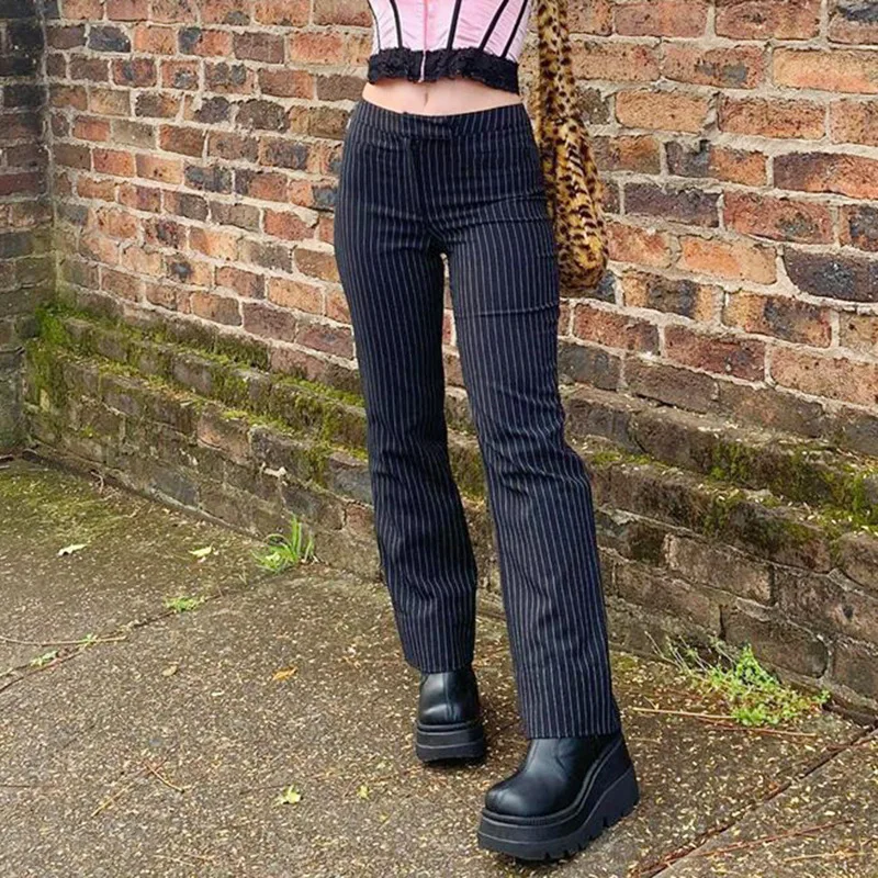 Ladies Striped Slimming Casual Pants Trousers