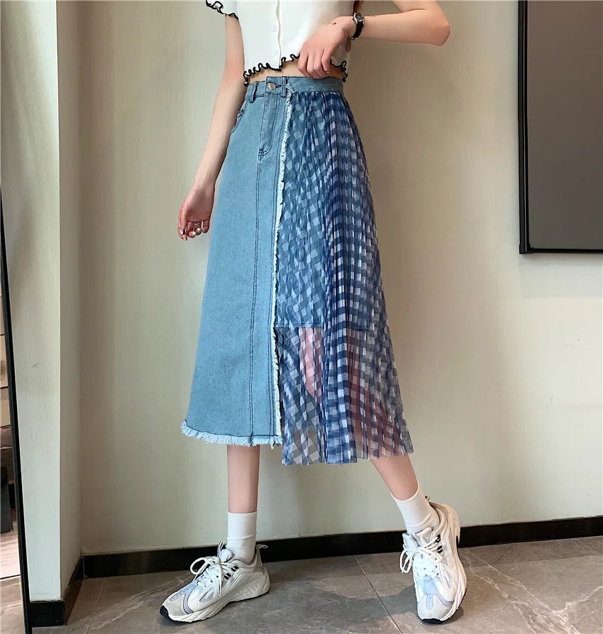 Summer Retro High-waisted A-line Skirt Was Thin Skirt