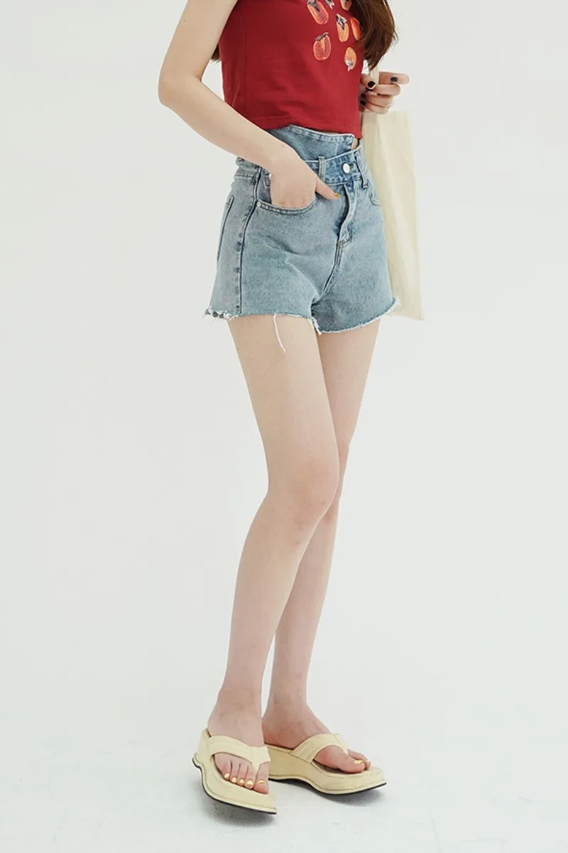 Fashion Asymmetric Waist Design Fringe Pants
