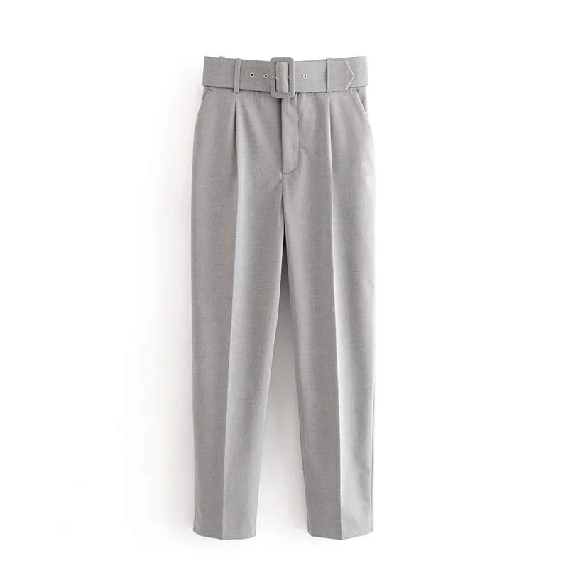 Women's Fashion All-match Slim Pants With Belt