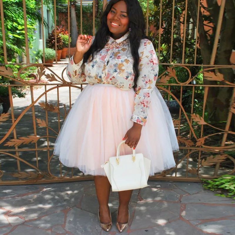 Spring And Summer Net Yarn Skirt European And American Yarn Skirt Pleated Short Skirt Plus Size Women's Clothing