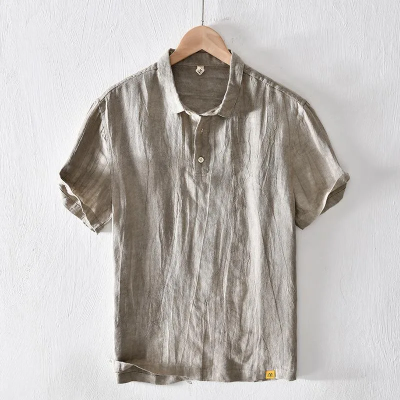 Thin Solid Color Short T-shirt Men's Casual Breathable Stitching