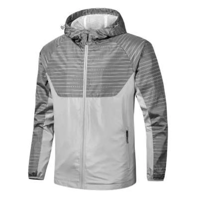 Sports Striped Windbreaker Men's New Hooded Top